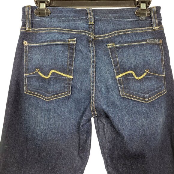 7 For All Mankind Women's Straight Leg Jeans - Indigo - Picture 8 of 13